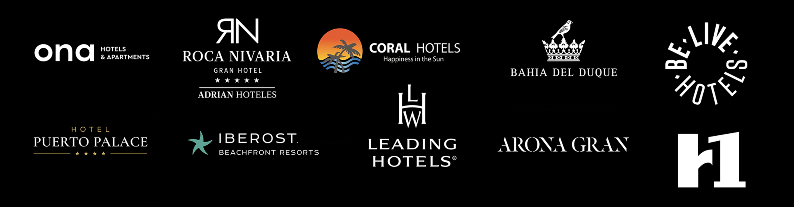 Logotipos de cadenas hoteleras premium colaboradoras